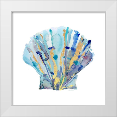 Sea Glass Nautilus White Modern Wood Framed Art Print by Jin, Jing