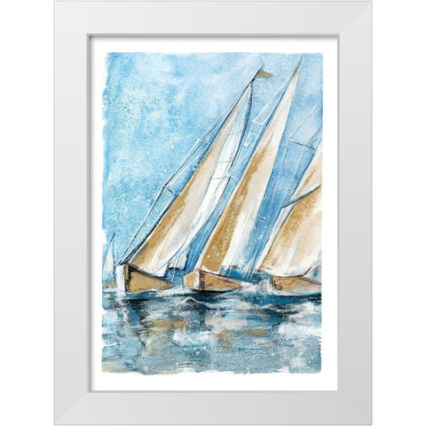 Windward White Modern Wood Framed Art Print by Jing, Jin
