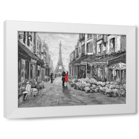 Romance in Red White Modern Wood Framed Art Print by Zheng, James