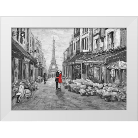 Romance in Red White Modern Wood Framed Art Print by Zheng, James
