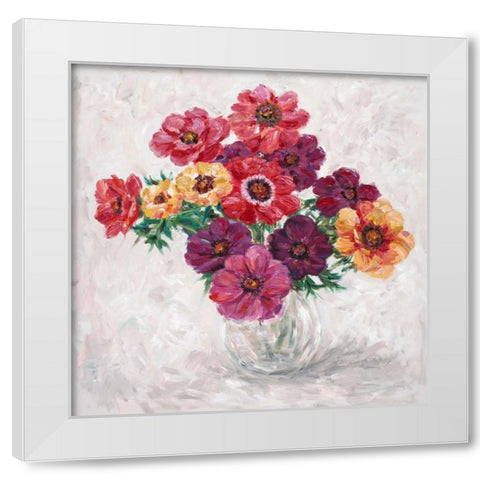 Fall Anemones White Modern Wood Framed Art Print by Zheng, James