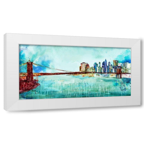 Painted City White Modern Wood Framed Art Print by Zheng, James