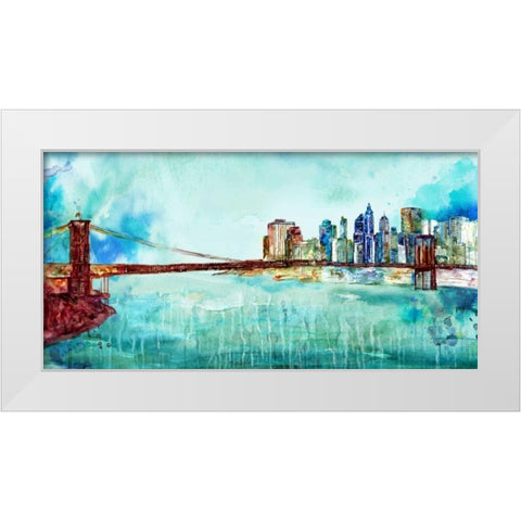 Painted City White Modern Wood Framed Art Print by Zheng, James