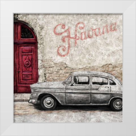 Streets of Havana 2 White Modern Wood Framed Art Print by Zheng, James