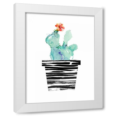 Petit Cactus White Modern Wood Framed Art Print by London, Dakota