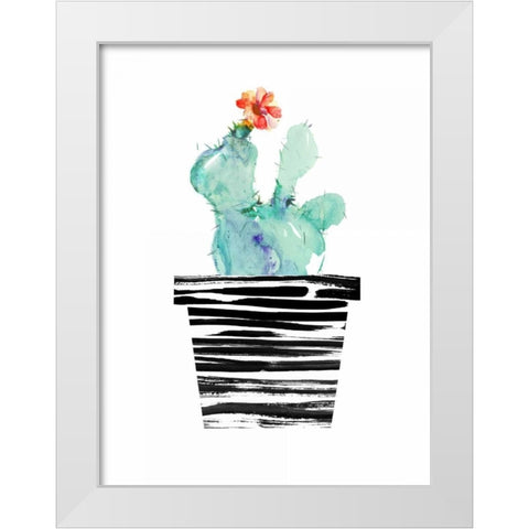 Petit Cactus White Modern Wood Framed Art Print by London, Dakota
