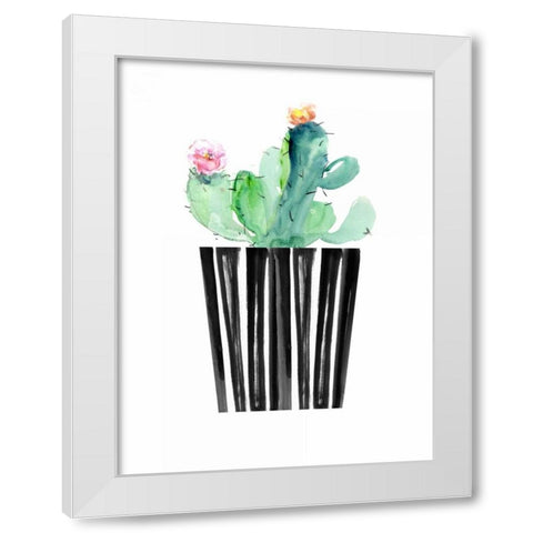 Nice Cactus White Modern Wood Framed Art Print by London, Dakota