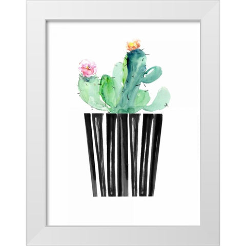 Nice Cactus White Modern Wood Framed Art Print by London, Dakota