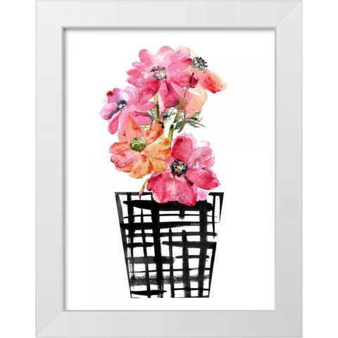 Black and White and Cute White Modern Wood Framed Art Print by London, Dakota