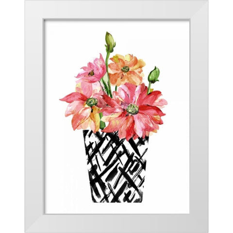 Black and White and Pretty White Modern Wood Framed Art Print by London, Dakota