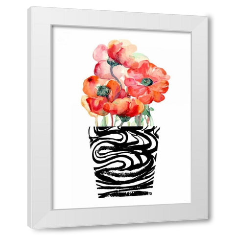 Black and White and Sweet White Modern Wood Framed Art Print by London, Dakota