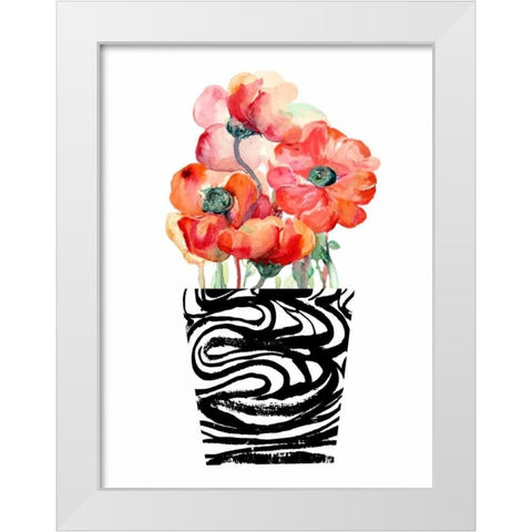 Black and White and Sweet White Modern Wood Framed Art Print by London, Dakota