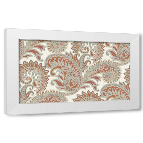 jacobian Paisley Pattern White Modern Wood Framed Art Print by Grey, Marielle