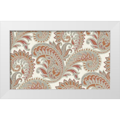 jacobian Paisley Pattern White Modern Wood Framed Art Print by Grey, Marielle