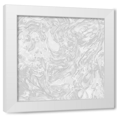 Grey marbled Pattern White Modern Wood Framed Art Print by Grey, Marielle