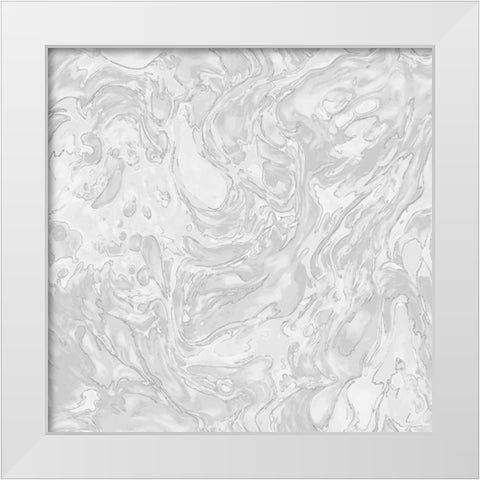 Grey marbled Pattern White Modern Wood Framed Art Print by Grey, Marielle
