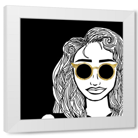 Cool Shades White Modern Wood Framed Art Print by S Studio