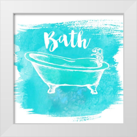 A Relaxing Bath White Modern Wood Framed Art Print by S Studio