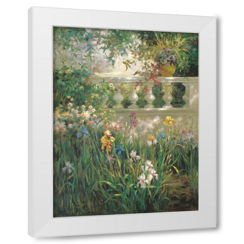 Iris Shadows White Modern Wood Framed Art Print by Oxley, Vail