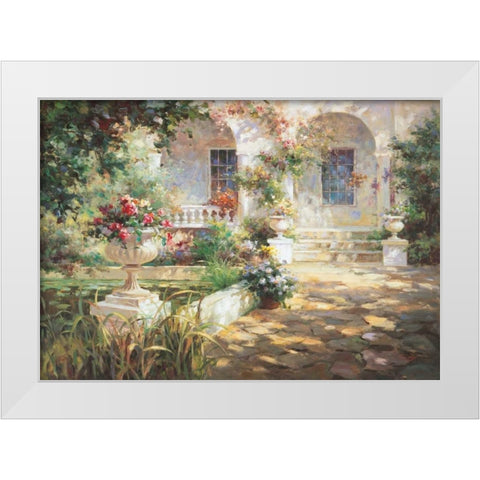 Sunlit Colonade White Modern Wood Framed Art Print by Oxley, Vail