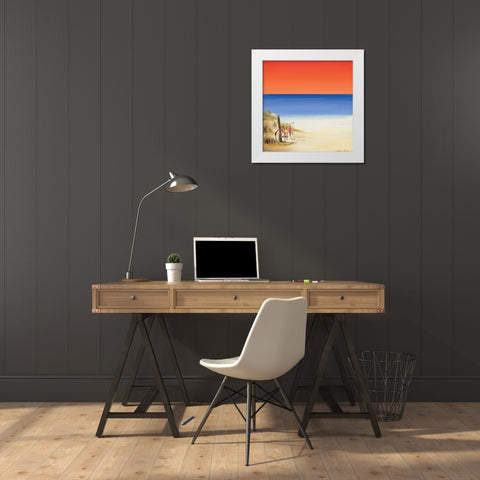 Red sky beach II White Modern Wood Framed Art Print by Cook, Andrea