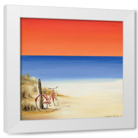 Red sky beach II White Modern Wood Framed Art Print by Cook, Andrea