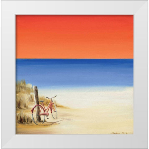 Red sky beach II White Modern Wood Framed Art Print by Cook, Andrea