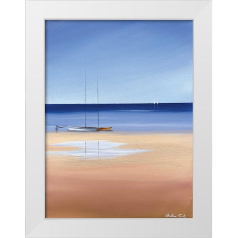 Sea and Beach White Modern Wood Framed Art Print by Cook, Andrea