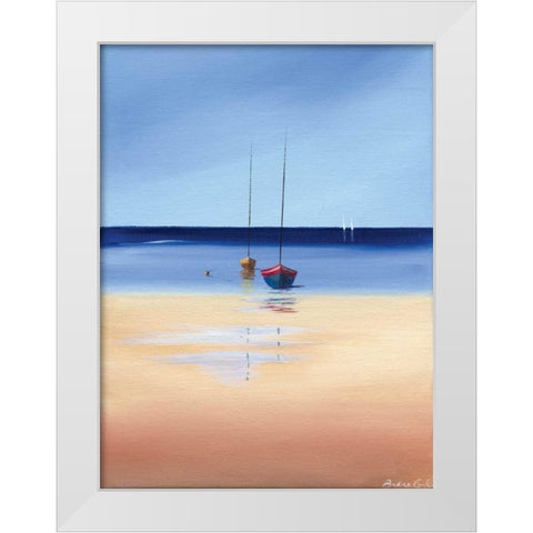 Sea and Beach White Modern Wood Framed Art Print by Cook, Andrea