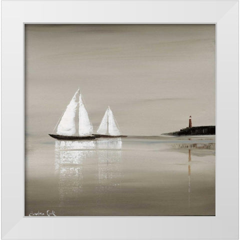 Sailing Grey I White Modern Wood Framed Art Print by Cook, Andrea