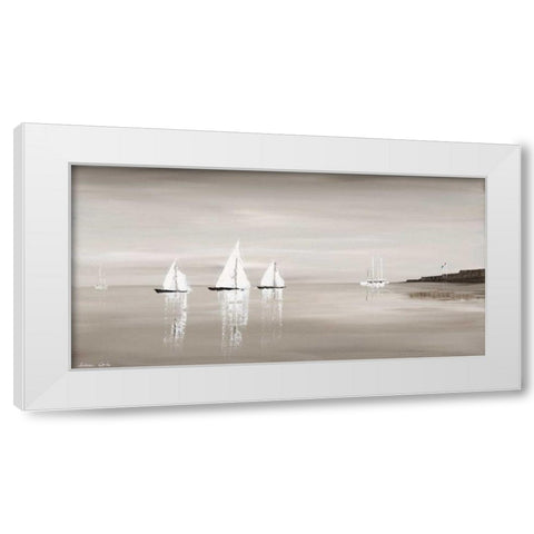 Sailing Grey III White Modern Wood Framed Art Print by Cook, Andrea