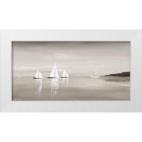 Sailing Grey III White Modern Wood Framed Art Print by Cook, Andrea