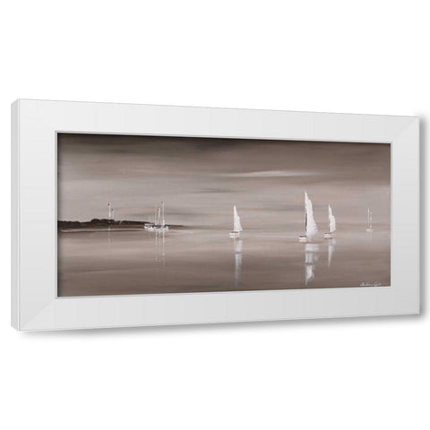 Sailing Grey IV White Modern Wood Framed Art Print by Cook, Andrea