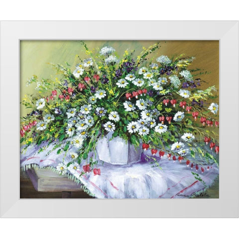 Colourful table I White Modern Wood Framed Art Print by Paleta, Anna