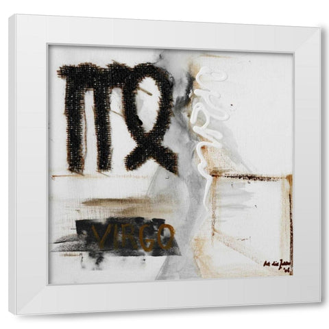 Virgo White Modern Wood Framed Art Print by die Zakko, Art