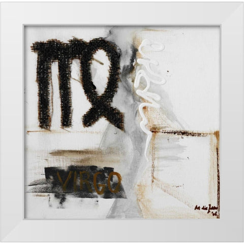 Virgo White Modern Wood Framed Art Print by die Zakko, Art