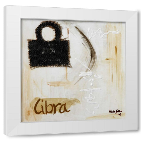 Libra White Modern Wood Framed Art Print by die Zakko, Art