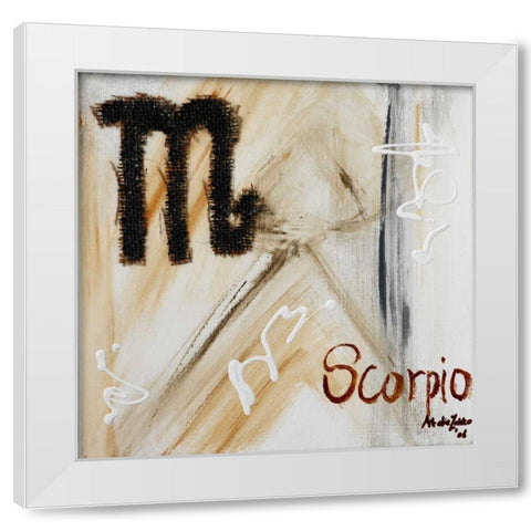 Scorpio White Modern Wood Framed Art Print by die Zakko, Art