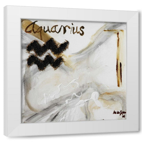 Aquarius White Modern Wood Framed Art Print by die Zakko, Art