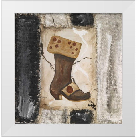 Boots I White Modern Wood Framed Art Print by die Zakko, Art