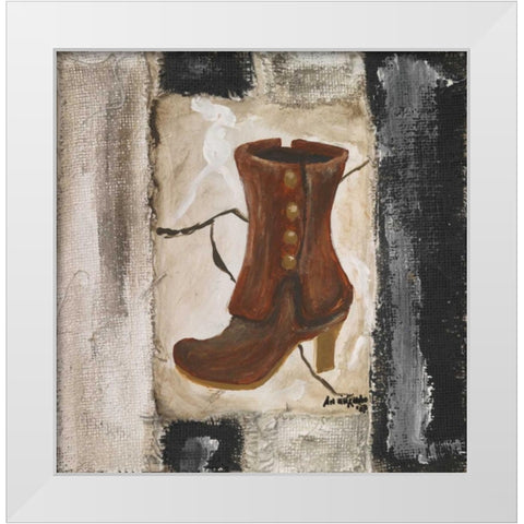 Boots II White Modern Wood Framed Art Print by die Zakko, Art