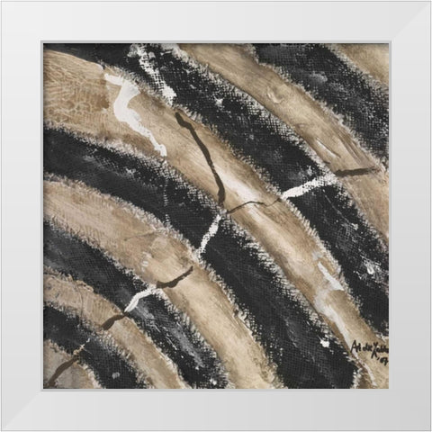 Black lines White Modern Wood Framed Art Print by die Zakko, Art