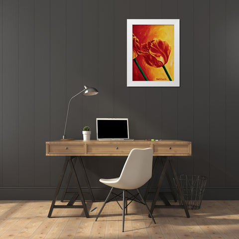 Tulips in summer II White Modern Wood Framed Art Print by Frederiks, Beatrix