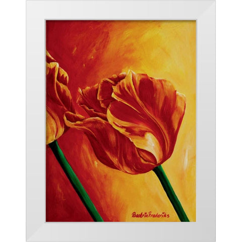 Tulips in summer II White Modern Wood Framed Art Print by Frederiks, Beatrix
