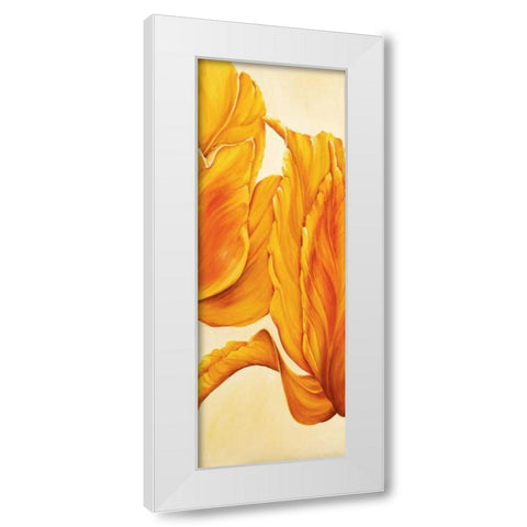 Tulips in Tryptichon II White Modern Wood Framed Art Print by Frederiks, Beatrix