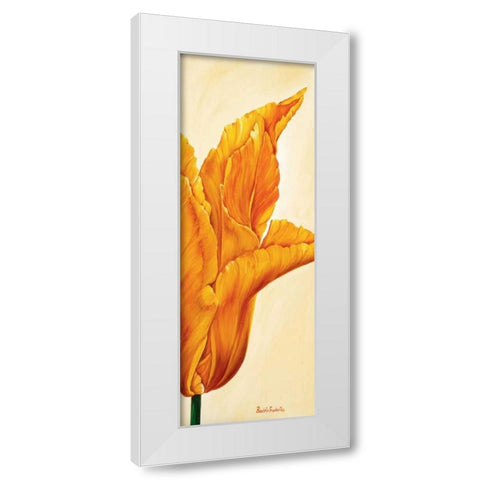 Tulips in Tryptichon III White Modern Wood Framed Art Print by Frederiks, Beatrix
