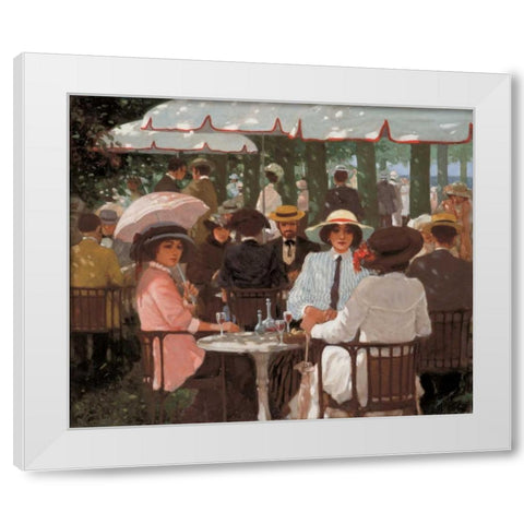 Terrace I White Modern Wood Framed Art Print by van Rooijen, Carel