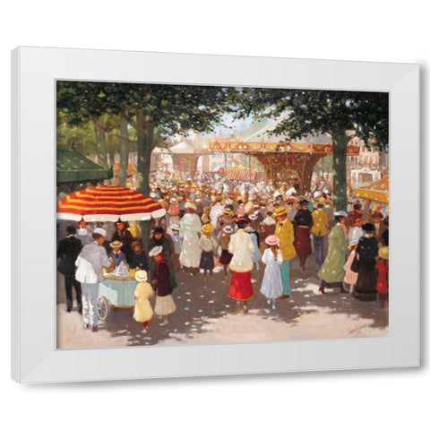 Old Market place III White Modern Wood Framed Art Print by van Rooijen, Carel