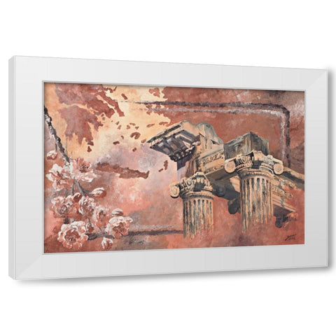 Pillars White Modern Wood Framed Art Print by Blair, David