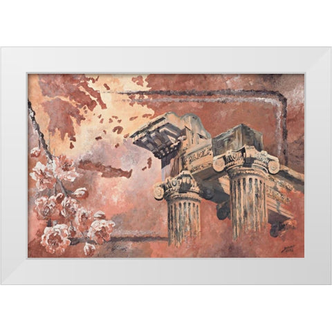 Pillars White Modern Wood Framed Art Print by Blair, David
